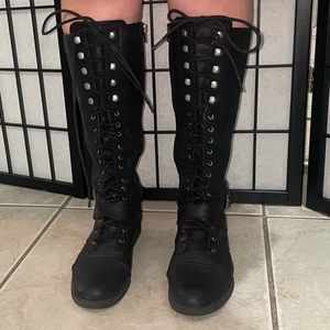 Knee High Combat Boots
